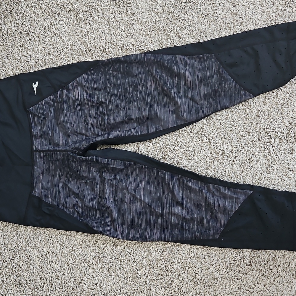 Diadora Diadry Black Gray Leggings Yoga Pants XS